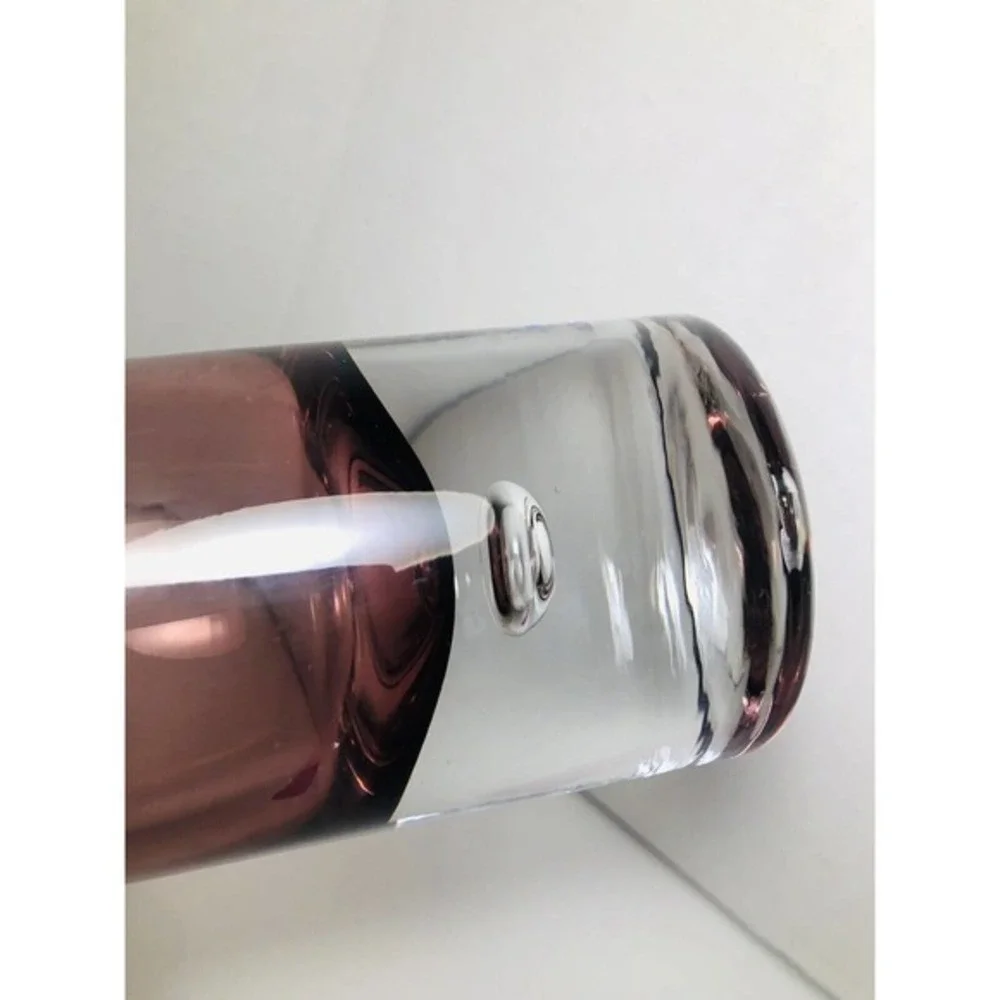Handmade Cylinder Glass Pink Vase
